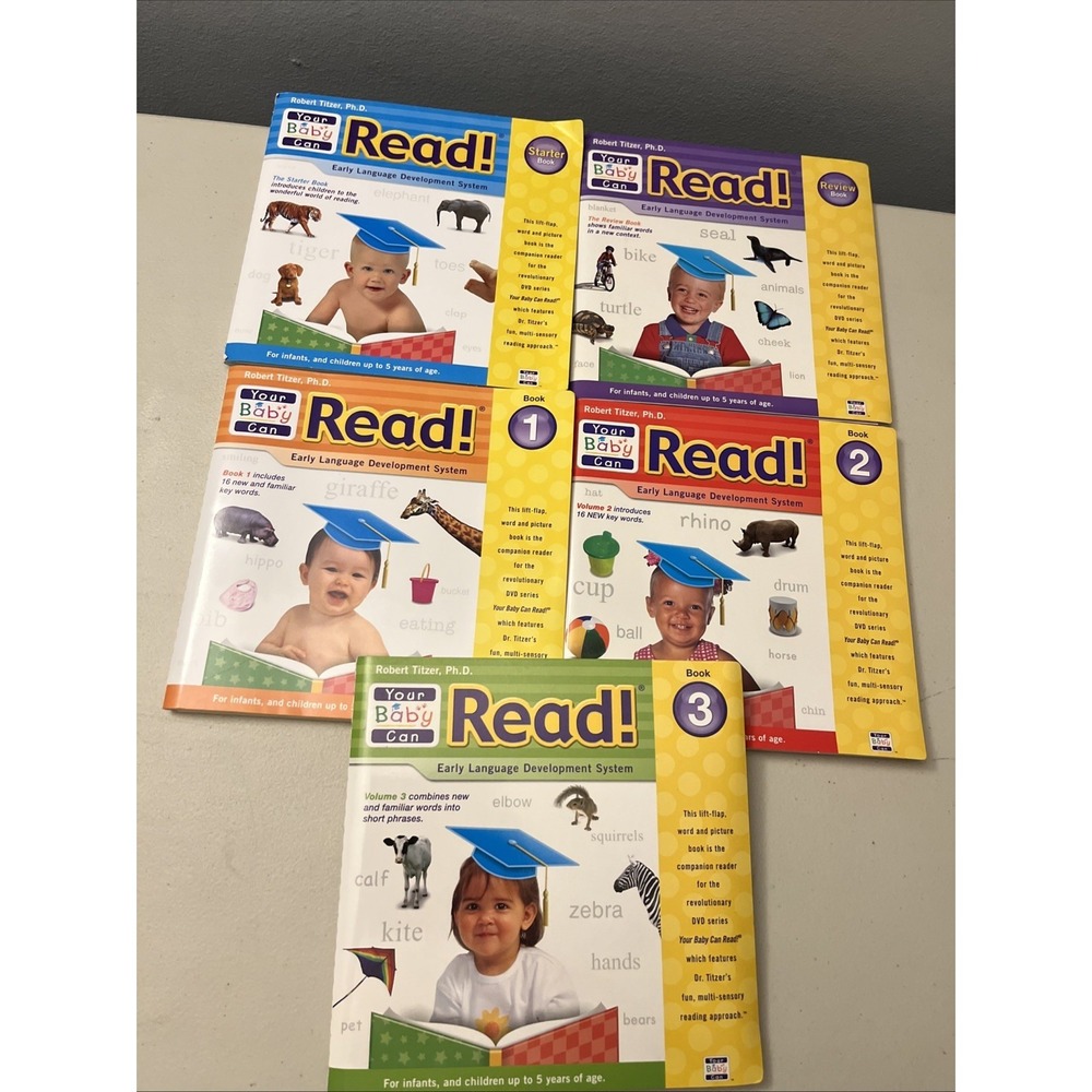 Lot of 5 Your Baby Can Read Companion Readers Robert Titzer Ph.D Books Only